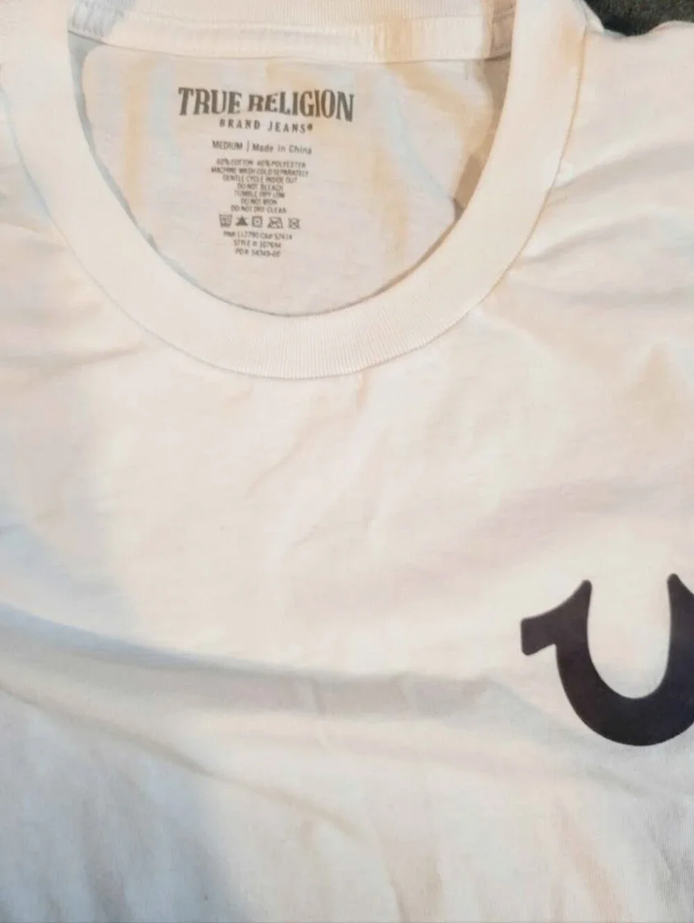 True Religion men’s Buddha logo graphic tee white streetwear Y2K shirt
